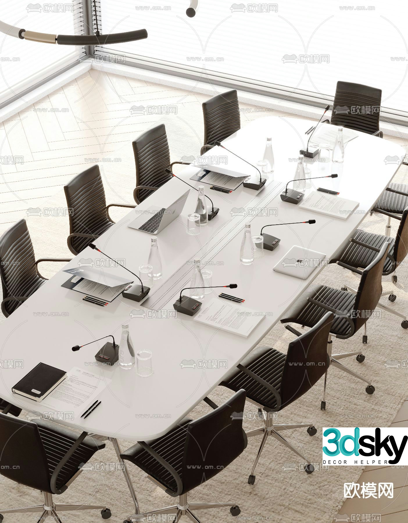Conference tables and chairs conference table 3d model