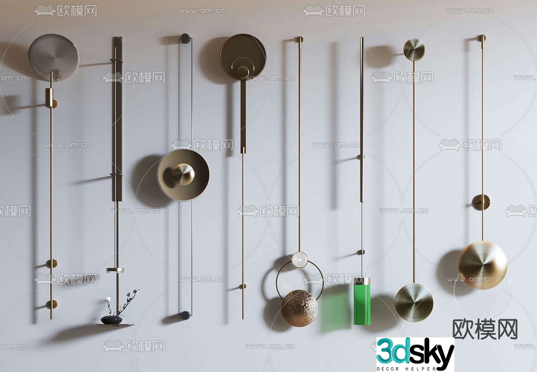Light luxury wall lamp long wall lamp 3d model