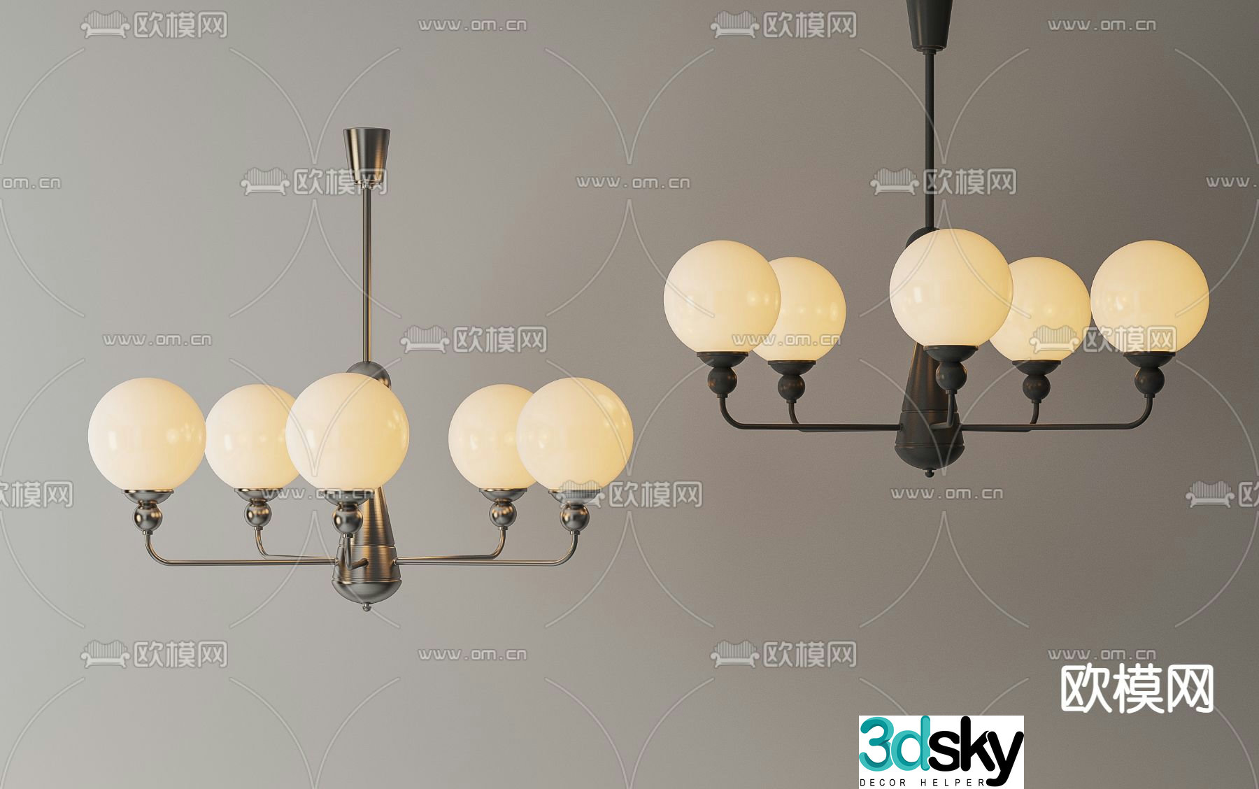 French chandelier art chandelier 3d model