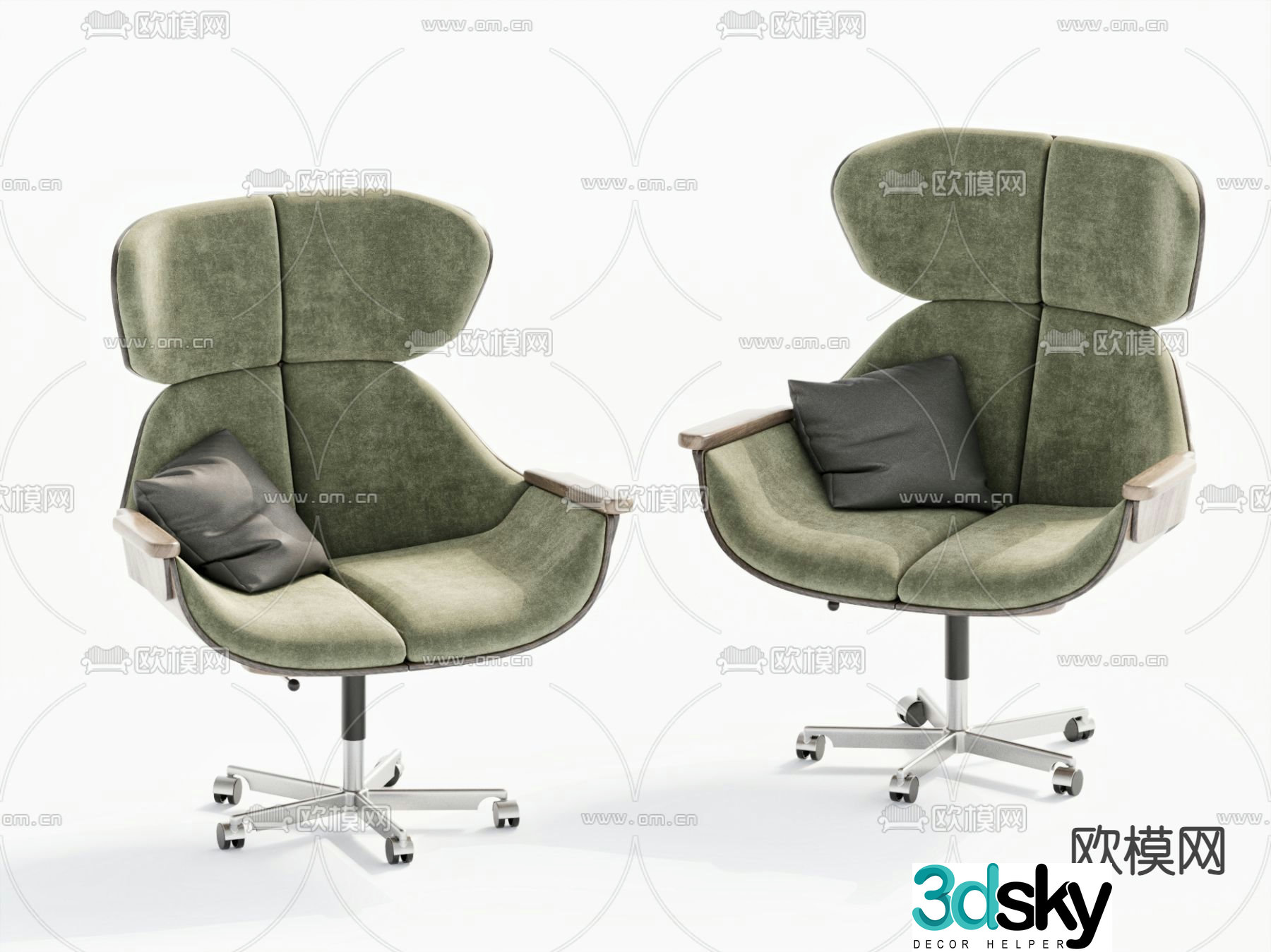 Modern office chair computer chair boss chair 3d model