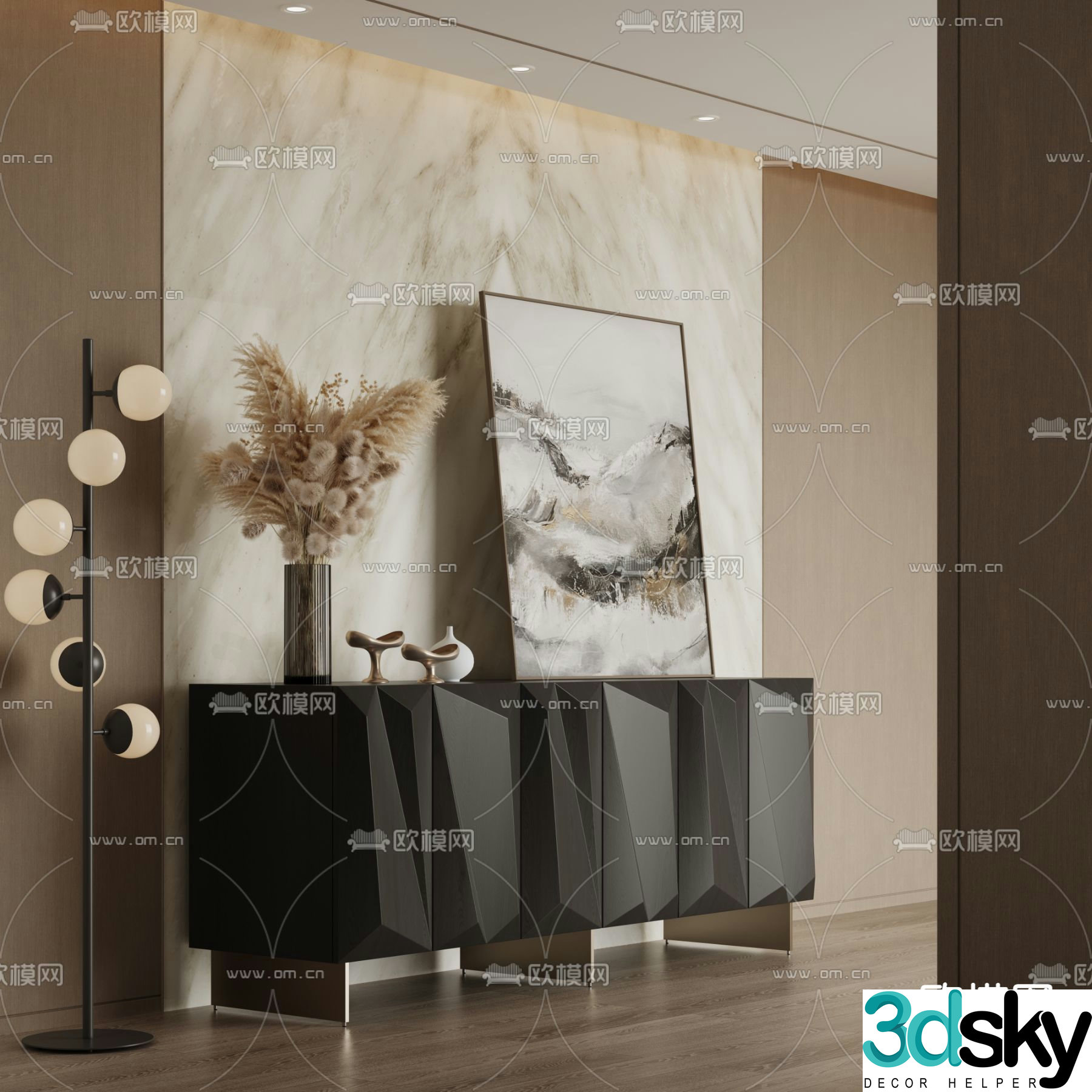 Entrance cabinet decorative cabinet side cabinet 3d model