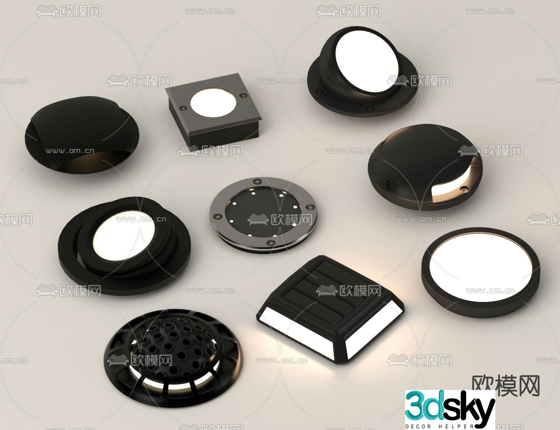Outdoor lights landscape lights lawn lights garden lights 3d model