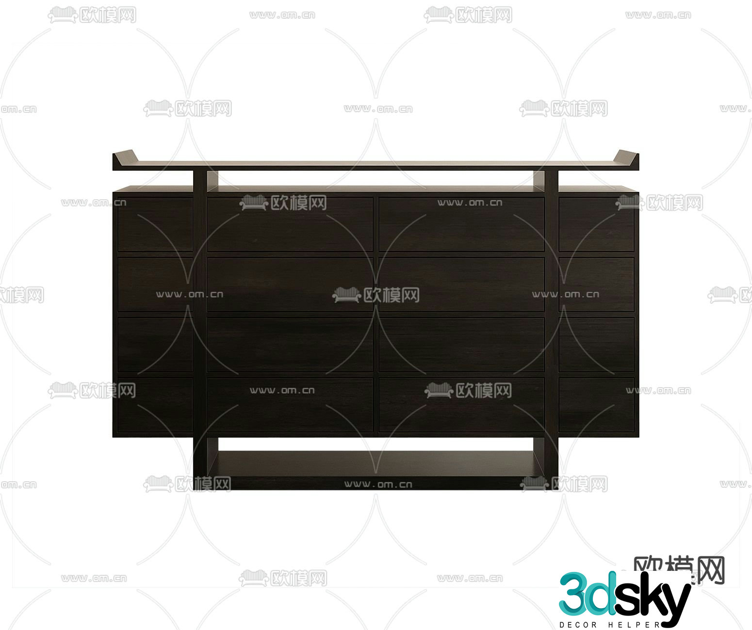 New Chinese style side cabinet 3D model