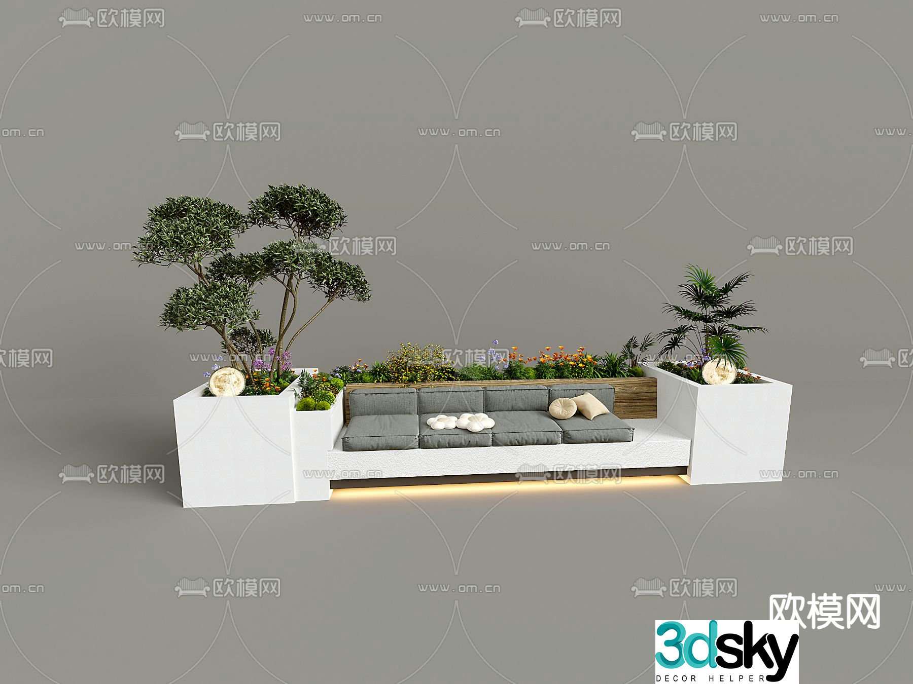 Landscape sketch outdoor sofa 3d model