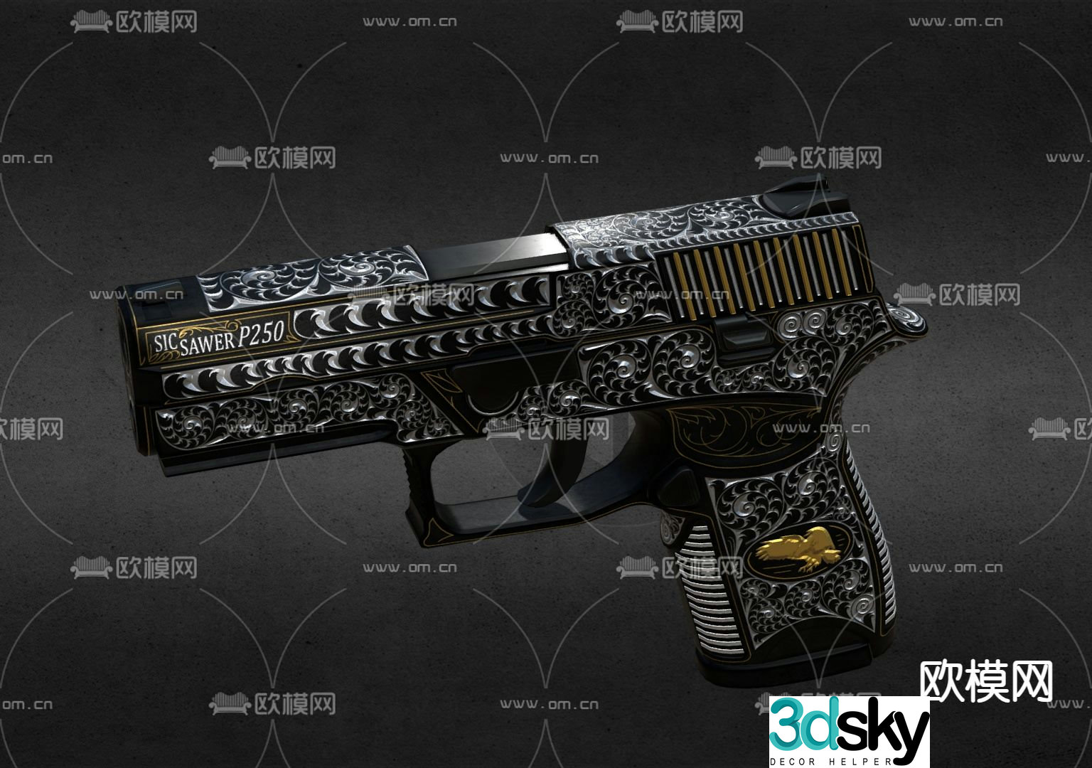 Military weapons pistol 3d model