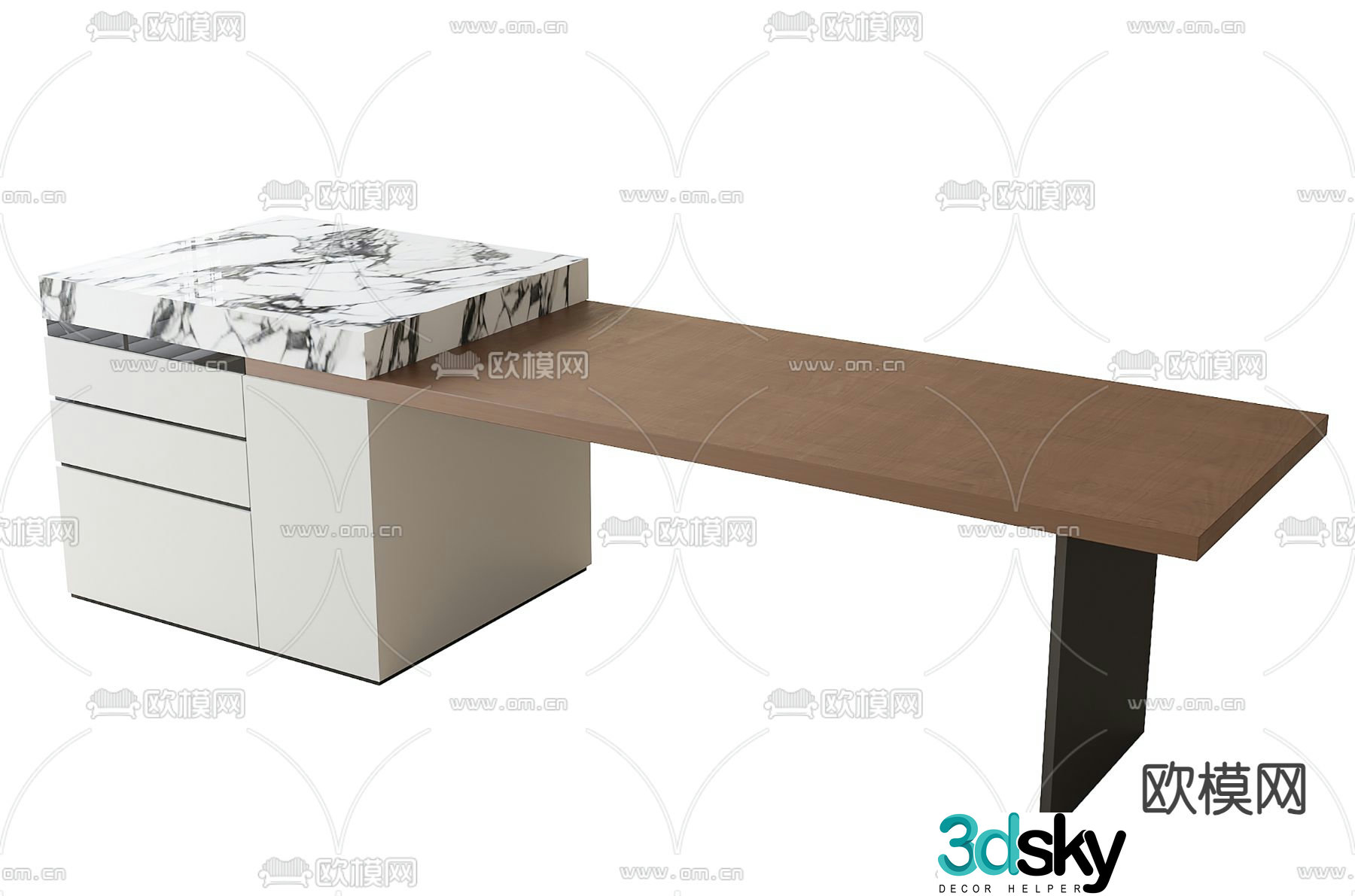 Island dining table 3d model