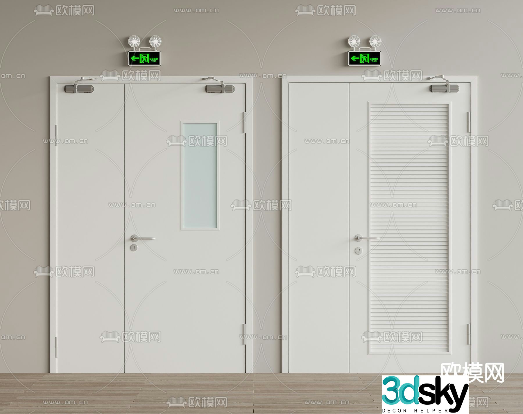 Fire facilities fire door safety door safety passage 3d model