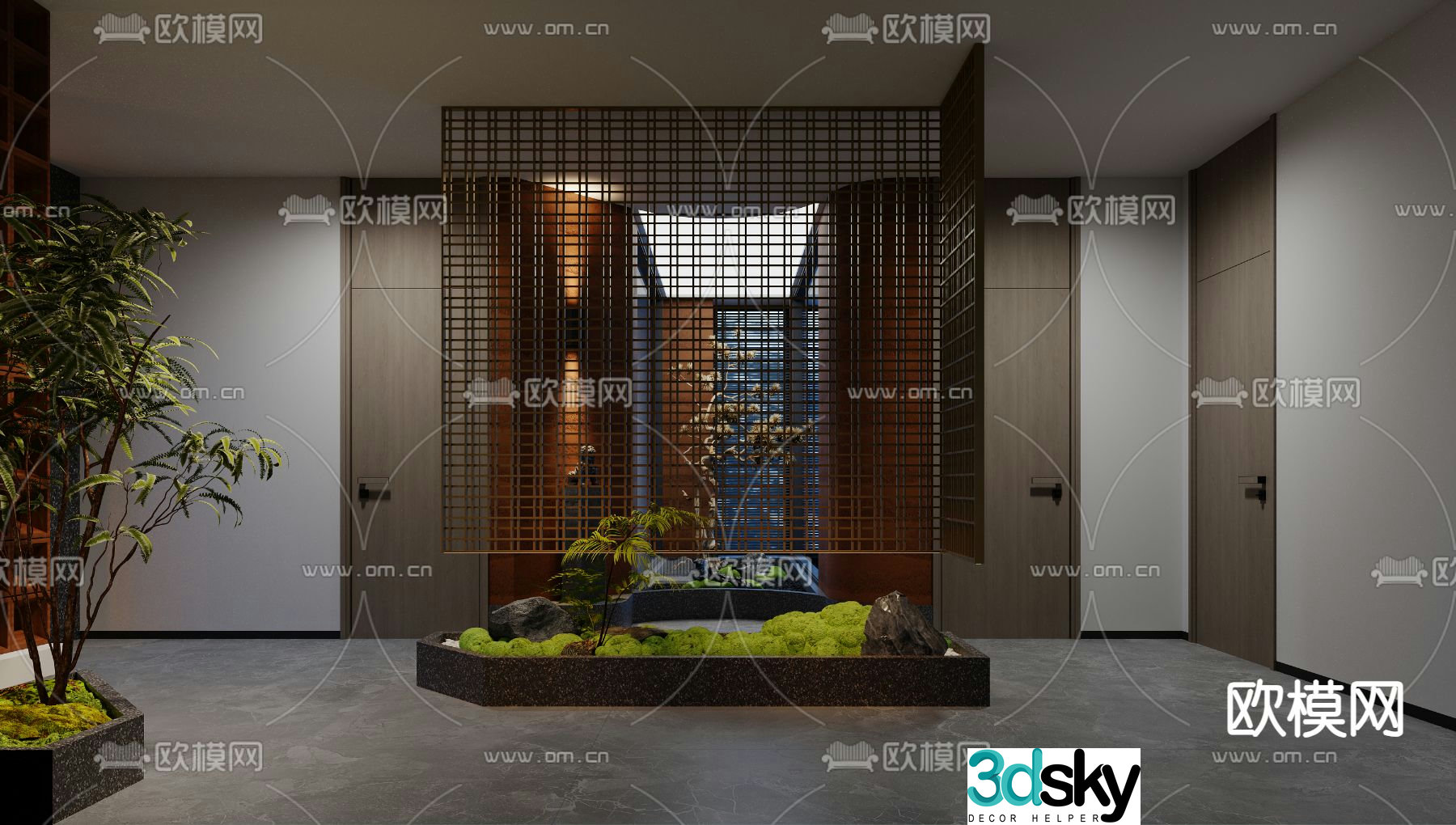 Landscape sketches moss landscaping dry landscape 3D model