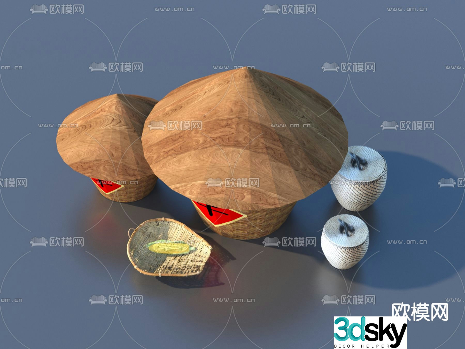 Chinese rural farming sketch 3D model
