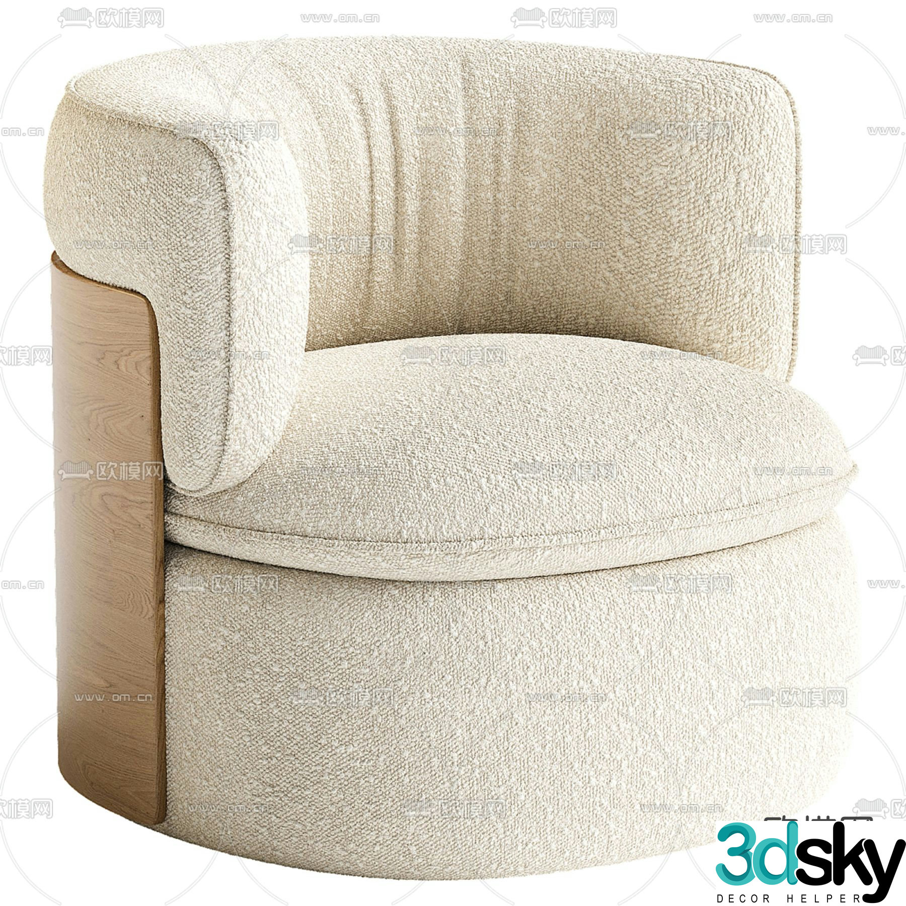 Oko single sofa fabric sofa 3d model