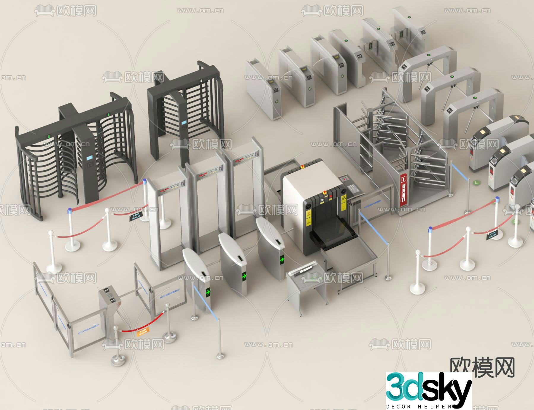 Access control machine, passage gate, subway security inspection, light security inspection machine, security gate, metal detector 3D model