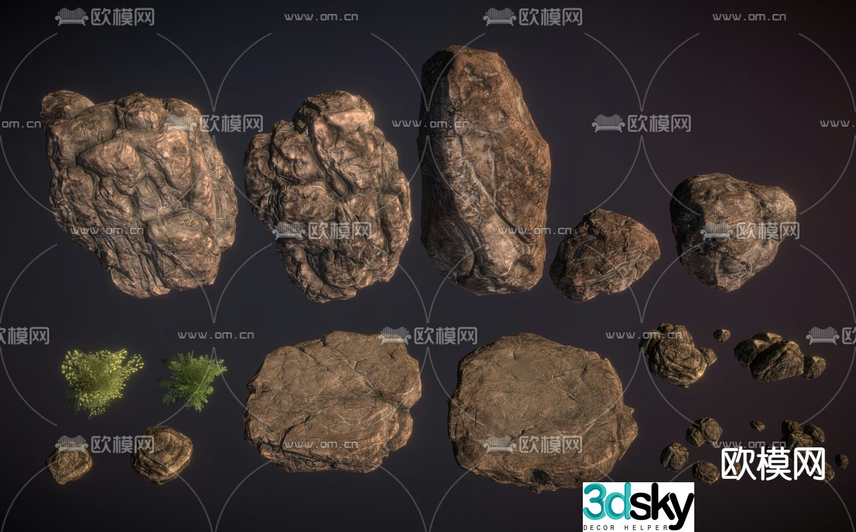 stone landscape stone rock 3d model