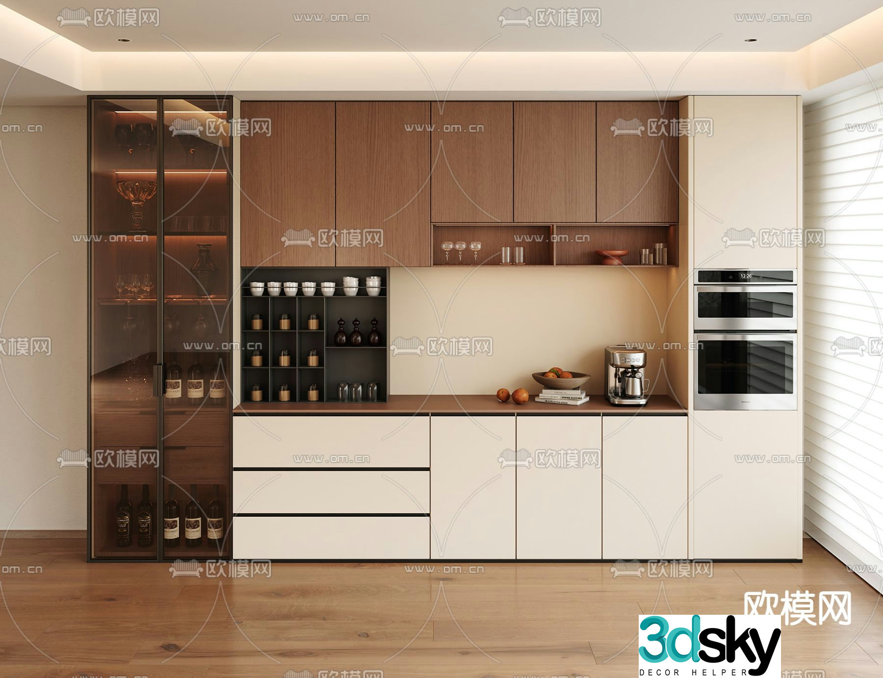 Poliform sideboard wine cabinet display cabinet 3d model