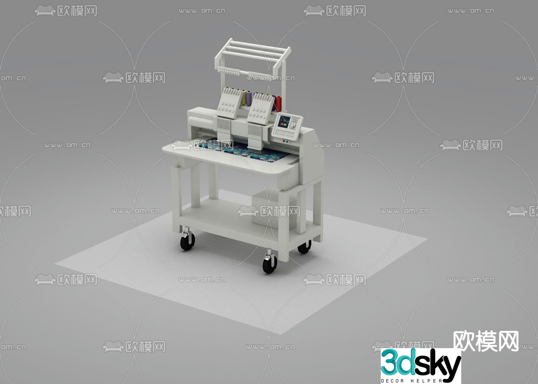 Embroidery machine loom 3d model