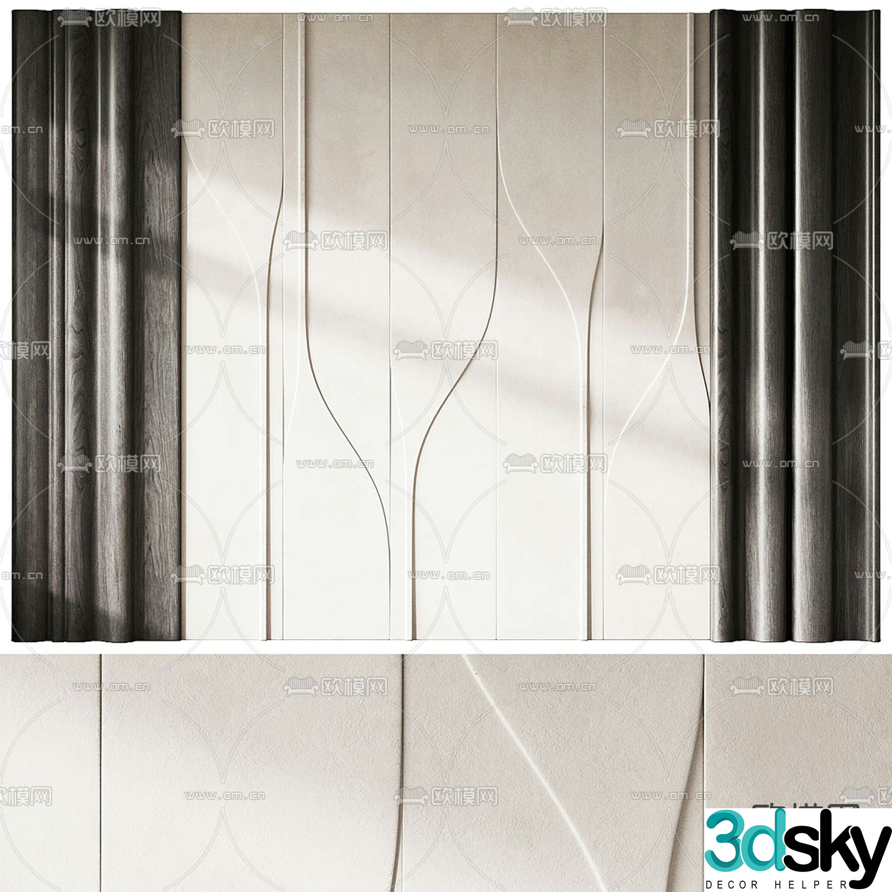 Modeling background wall wall decorative panel 3d model