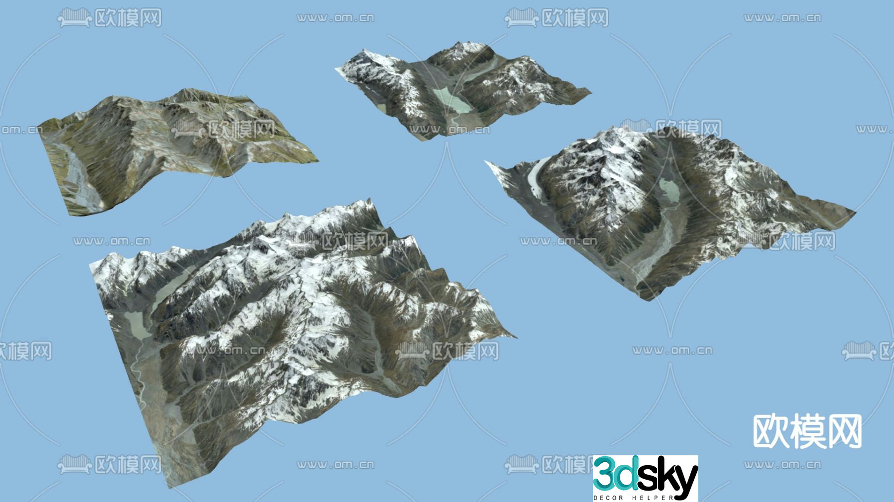 Iceland Snow Mountains Southern Ireland Mountains Snow Mountain Island 3D model
