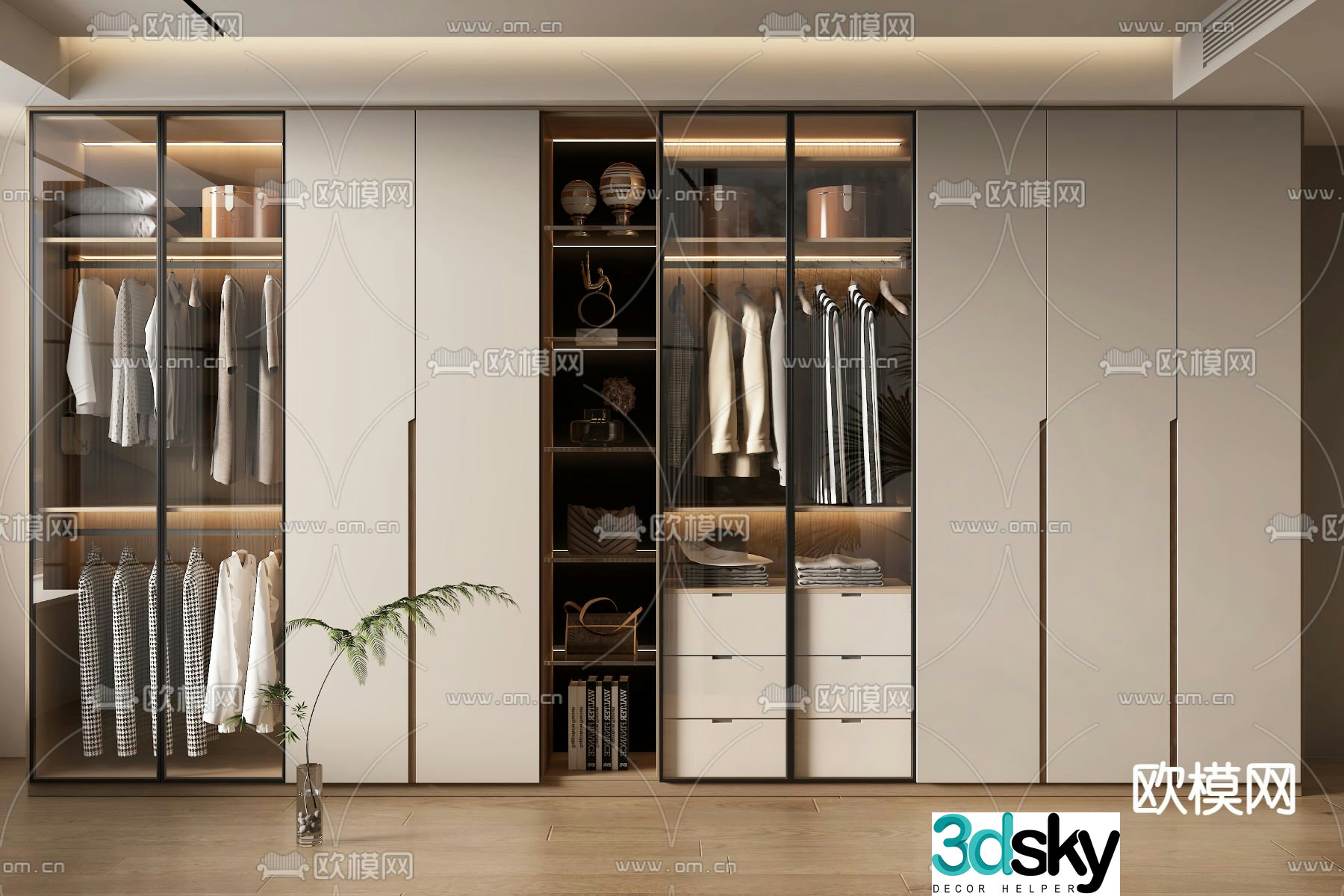 modern wardrobe wardrobe 3d model