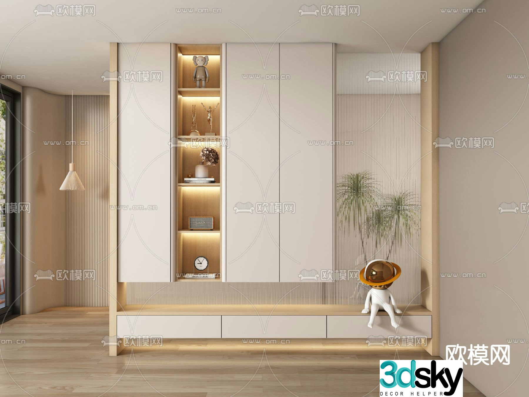Porch shoe cabinet partition 3d model