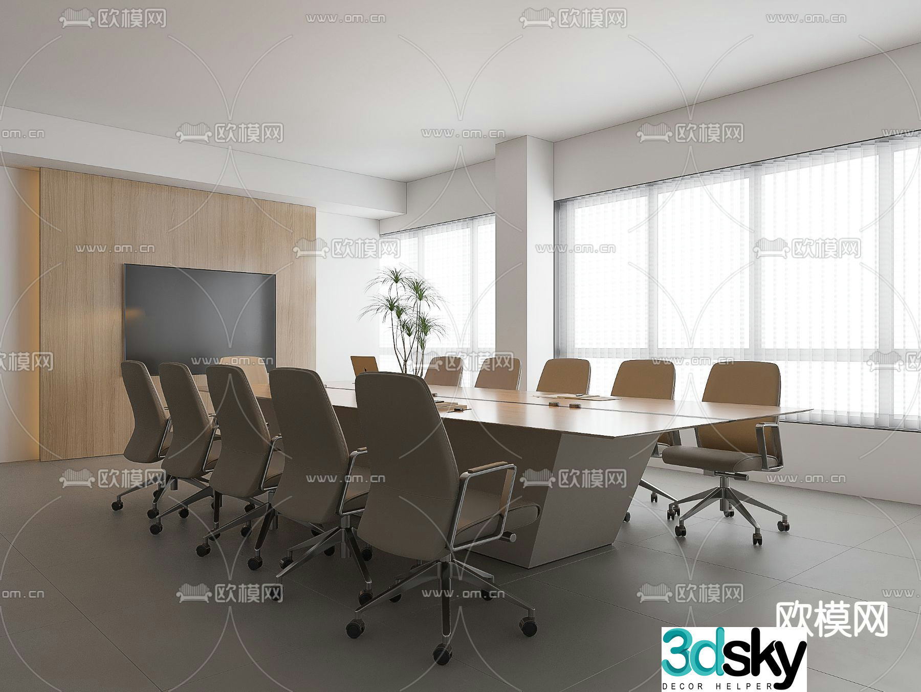 Modern conference room 3d model
