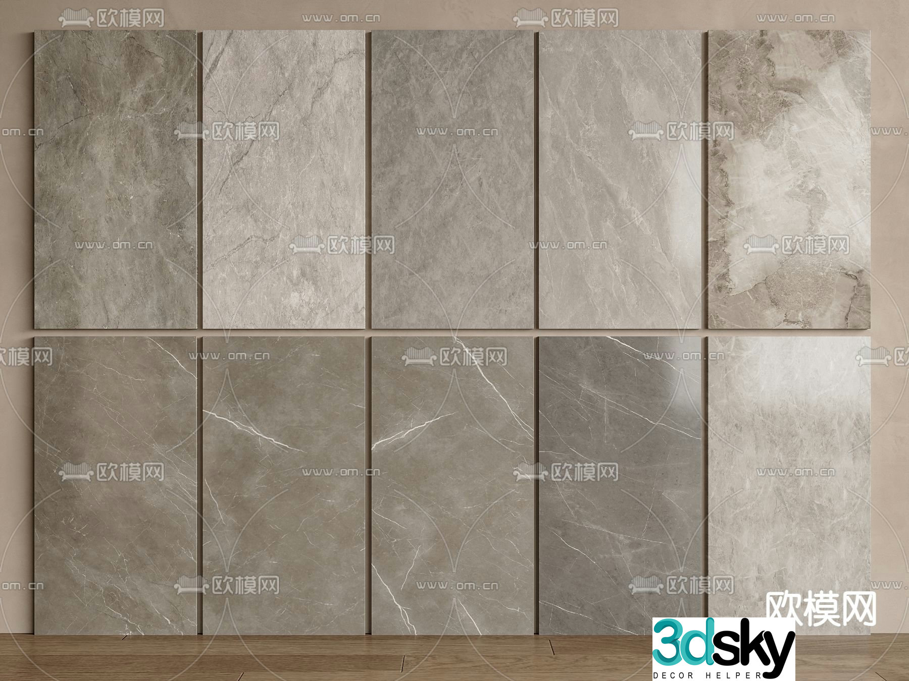 Marble tiles floor tiles 3d model