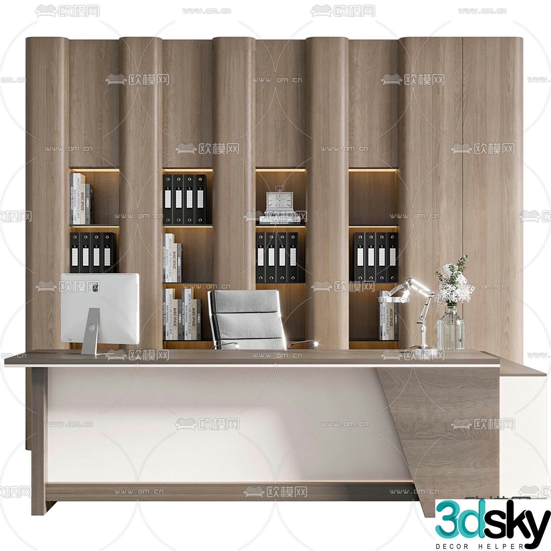 Office desk boss desk desk desk 3d model