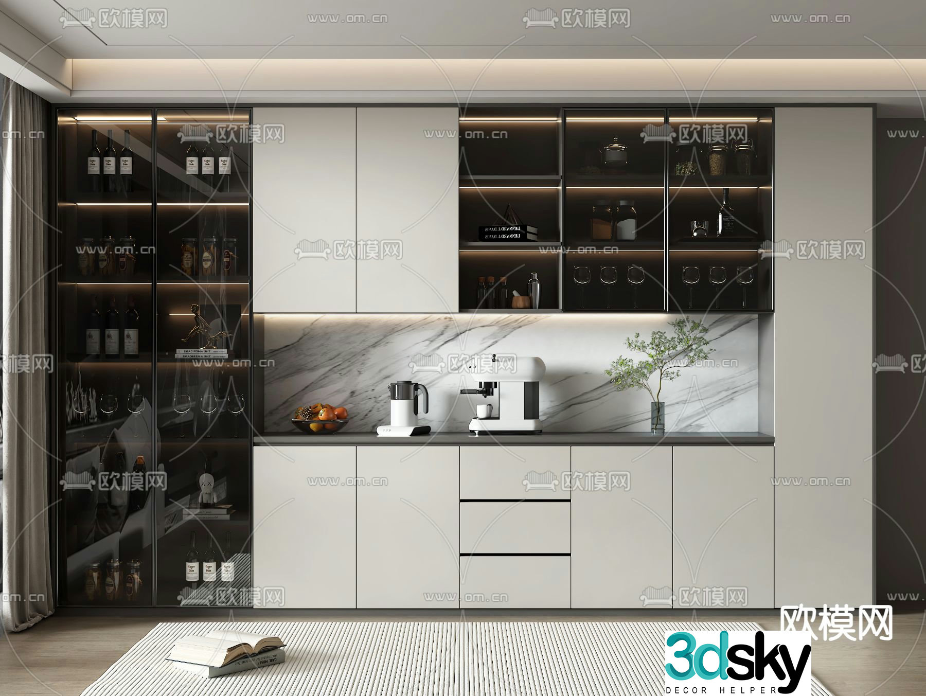 Modern wine cabinet 3d model