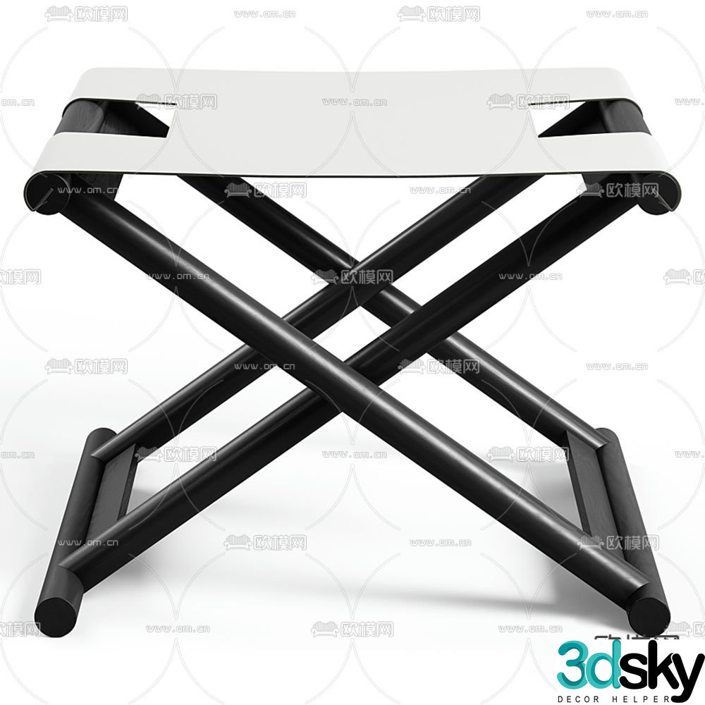 Stool low stool folding stool 3d model