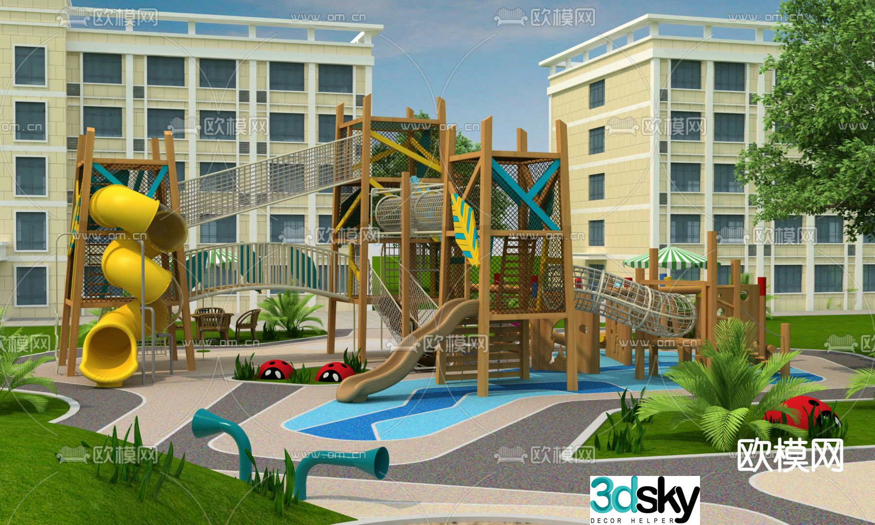 Amusement equipment children's slide 3d model