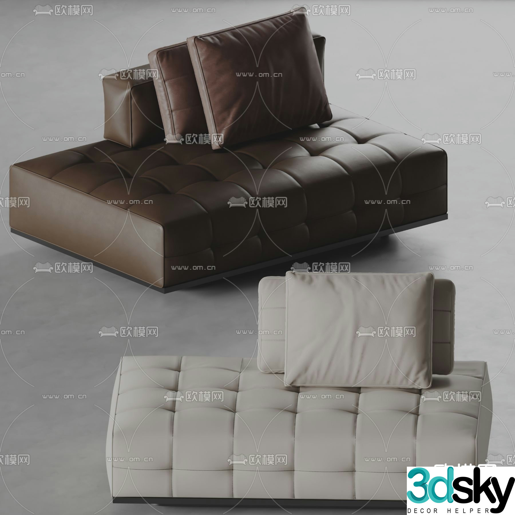 Lounge single sofa leather sofa 3d model