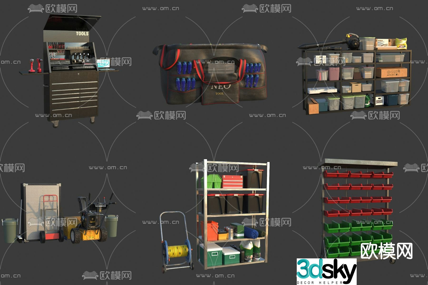 Tool rack tool box weeding machine electric drill 3d model
