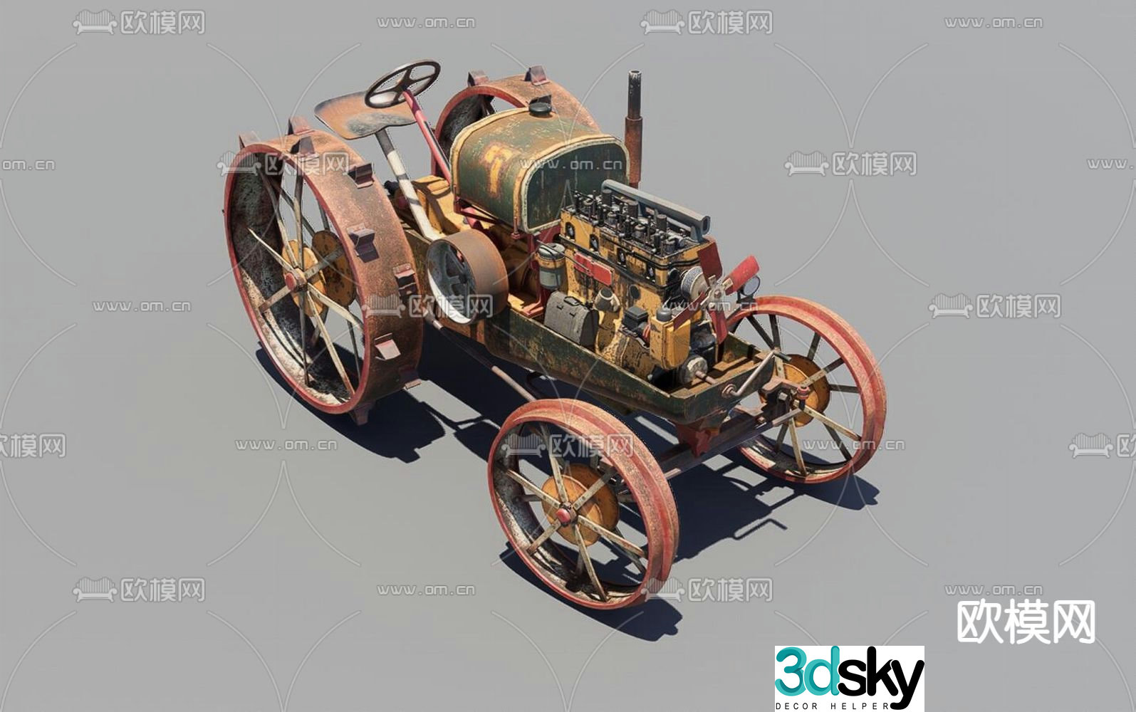 car agricultural machinery 3d model