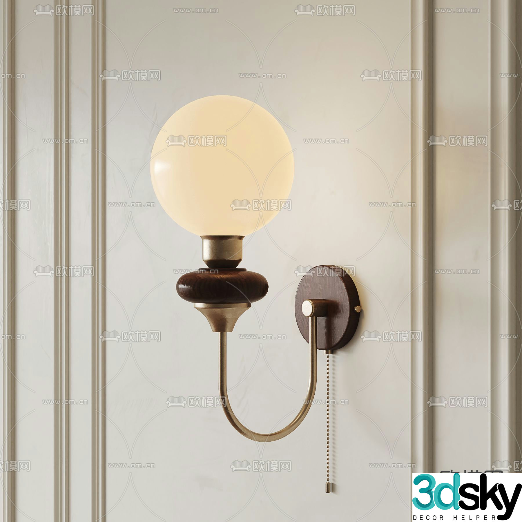 French wall light 3d model
