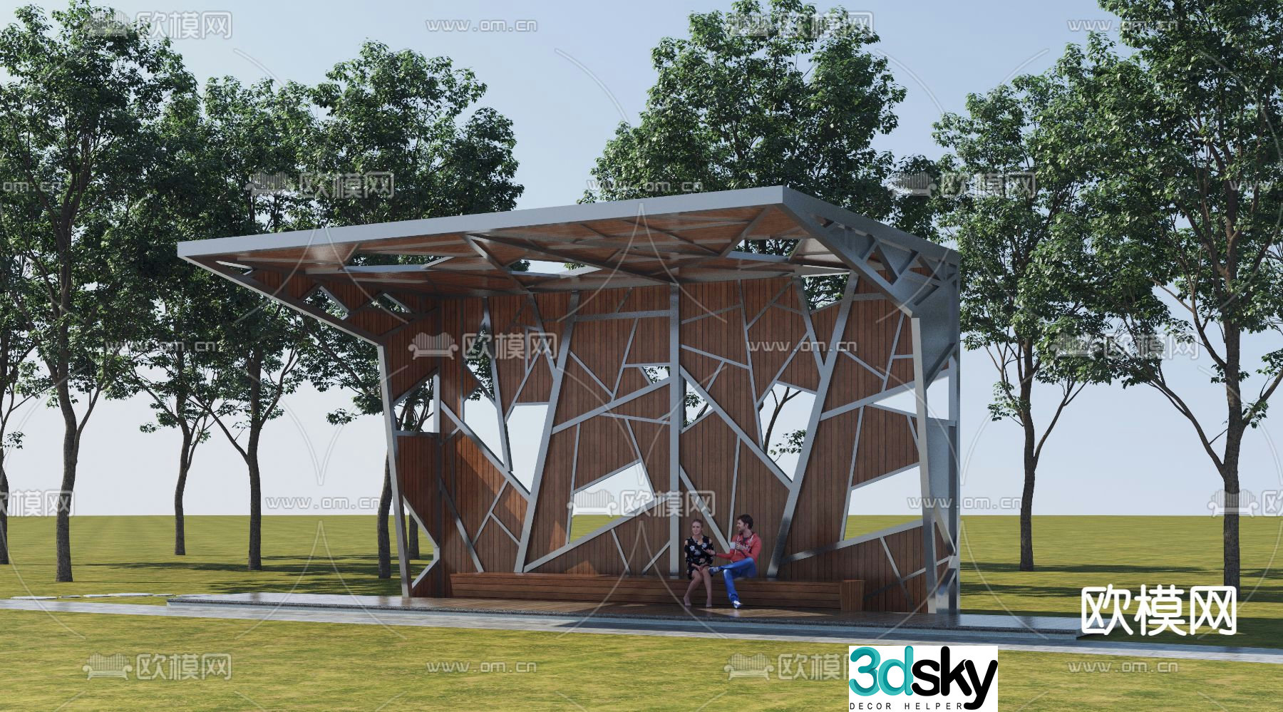Outdoor trellis landscape trellis 3d model