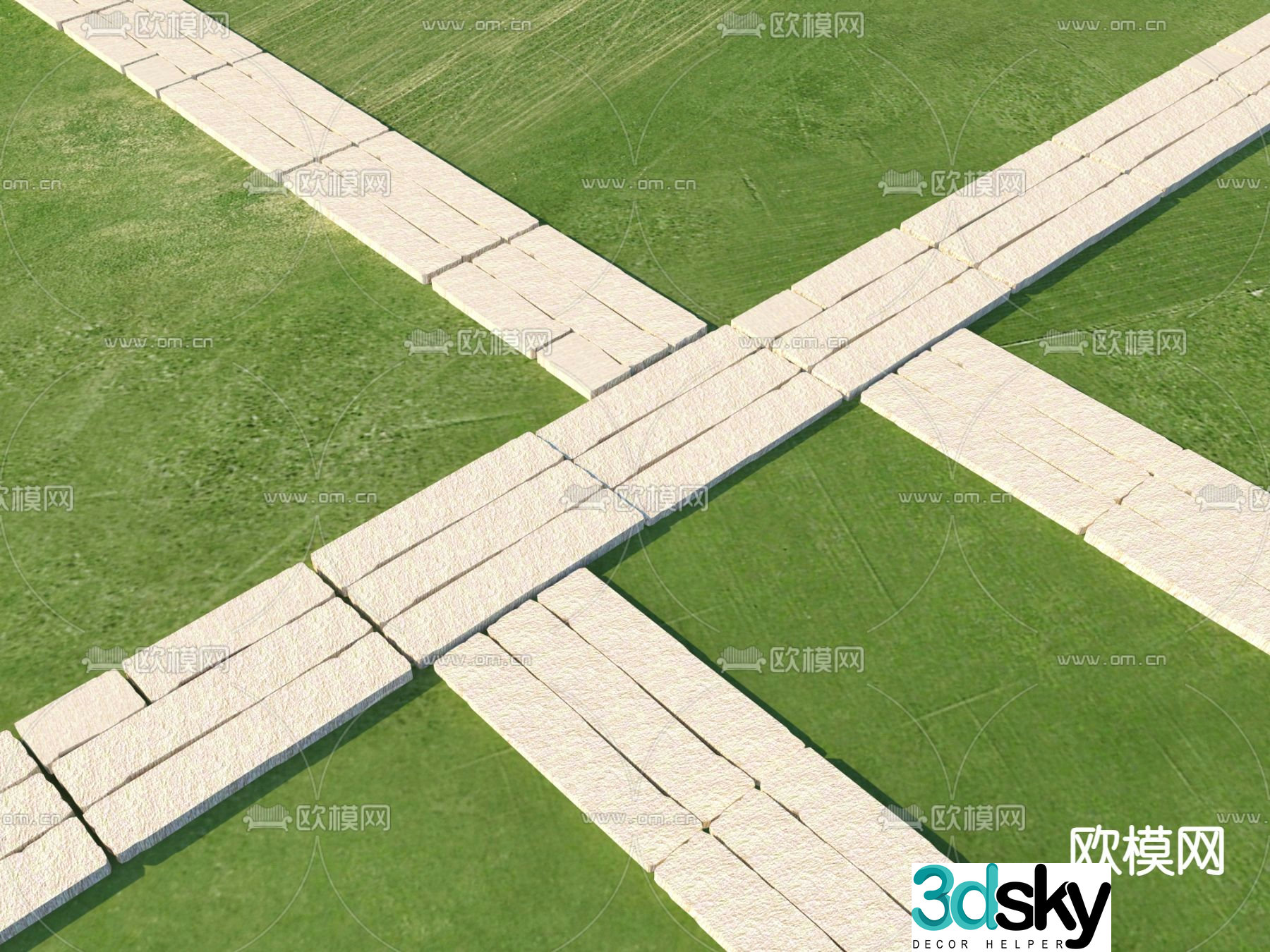 Landscape Garden Road Tingbu Park Tingbu 3D model