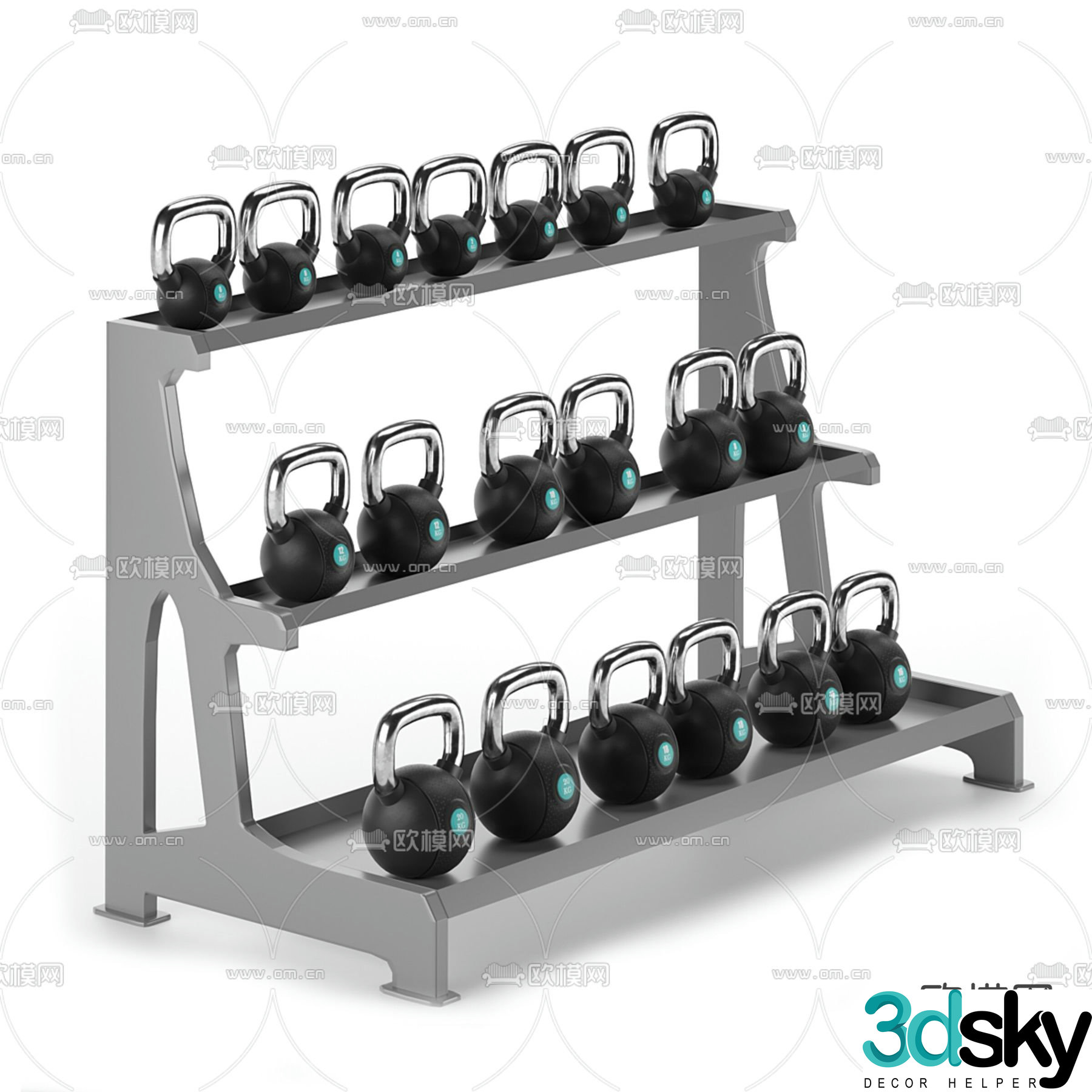 Dumbbell fitness equipment 3d model