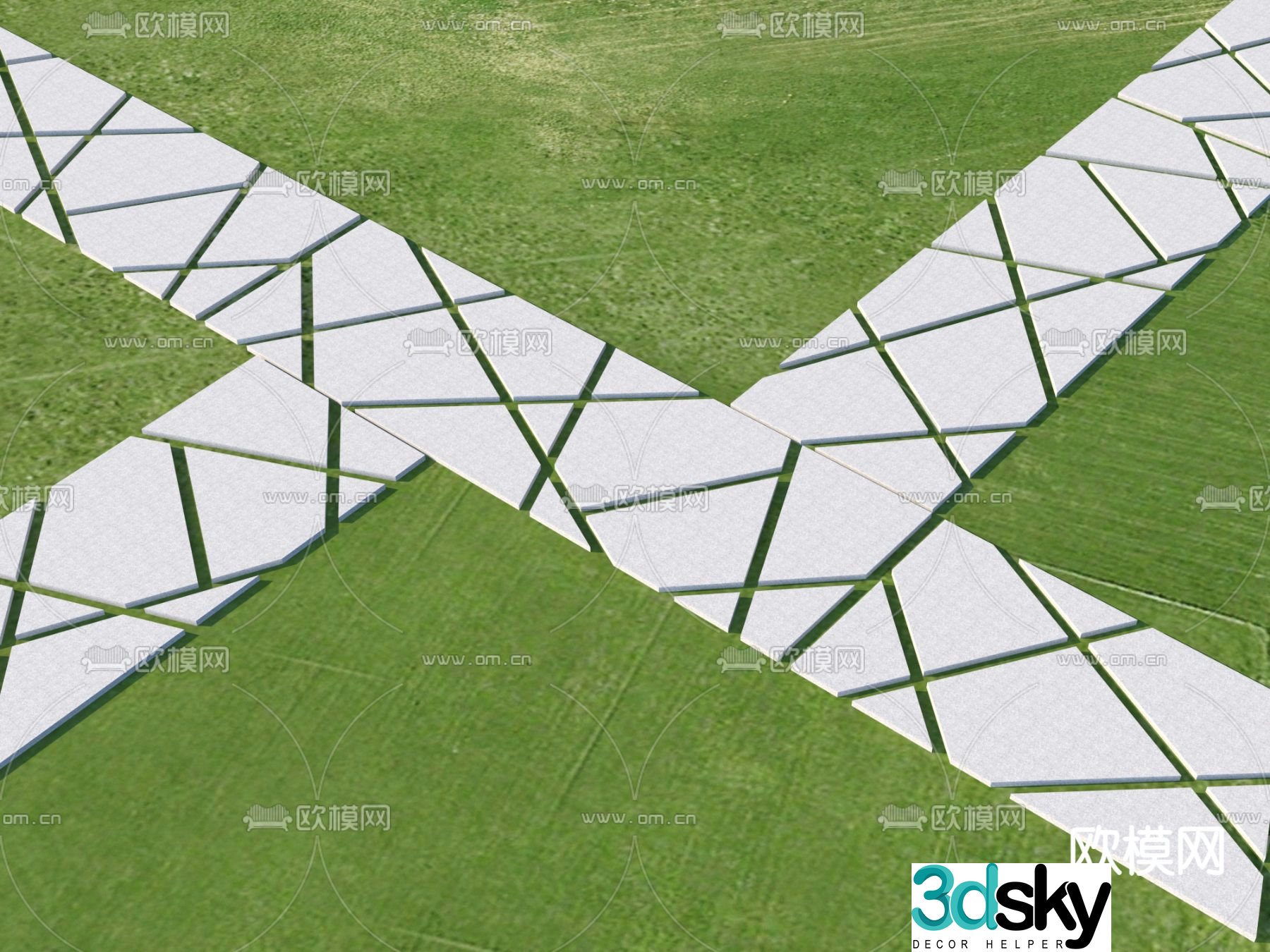 Landscape Garden Road Tingbu Park Tingbu 3D model