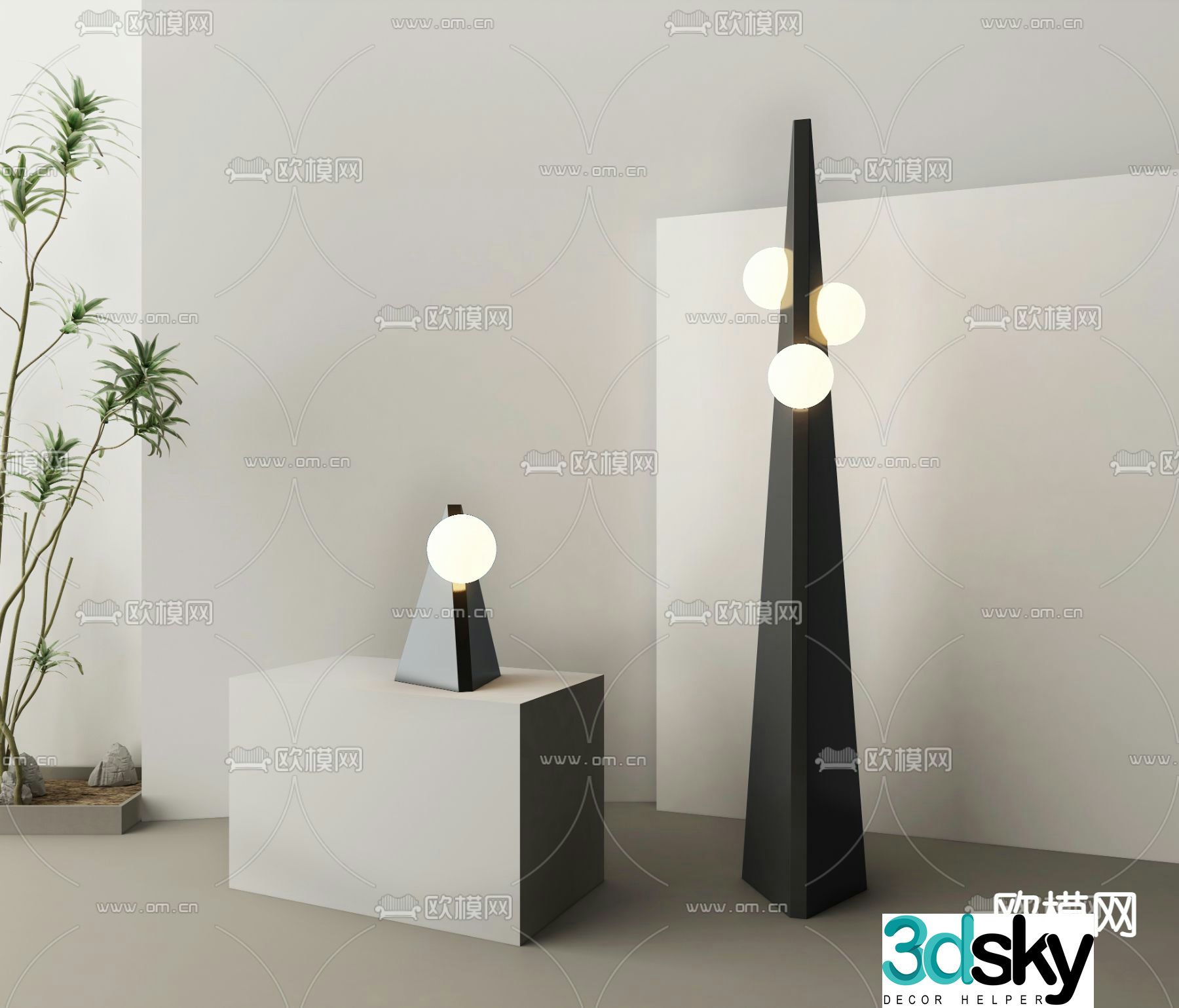 Cone floor lamp Art floor lamp 3d model