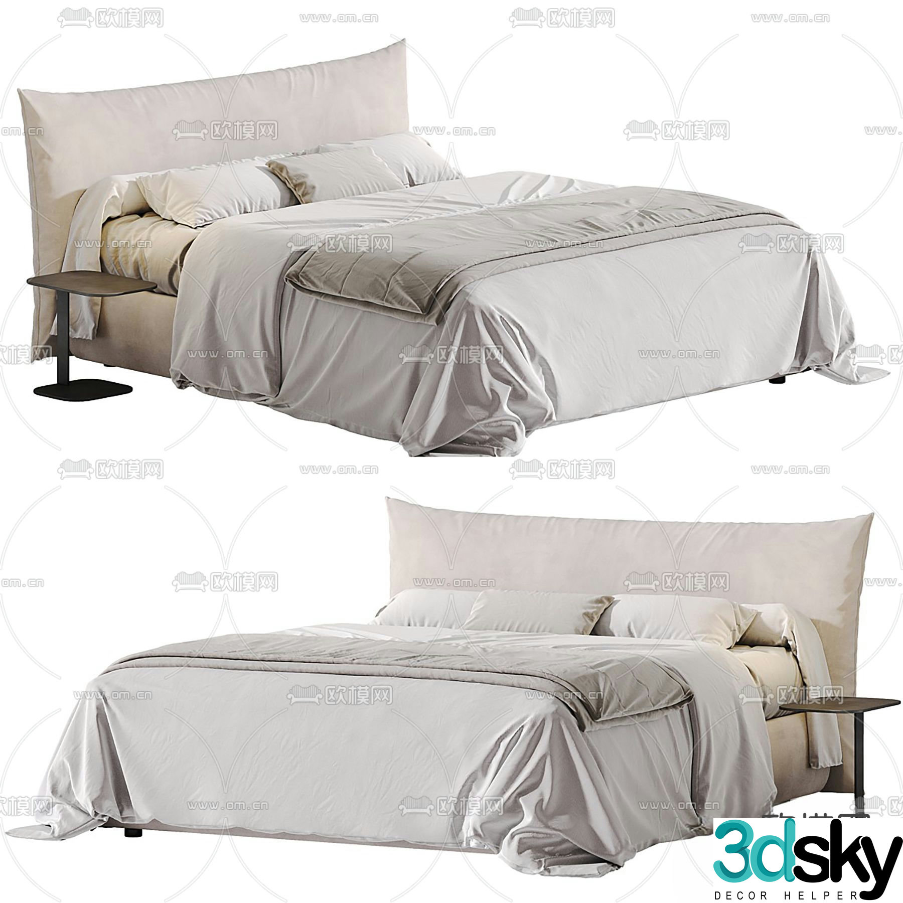 TOFFEE double bed 3d model