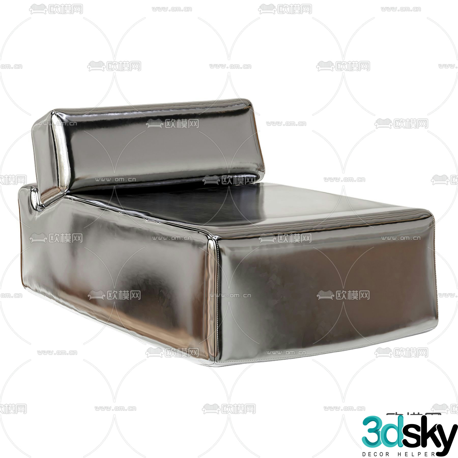 Porto minimalist sofa leather sofa single sofa 3d model