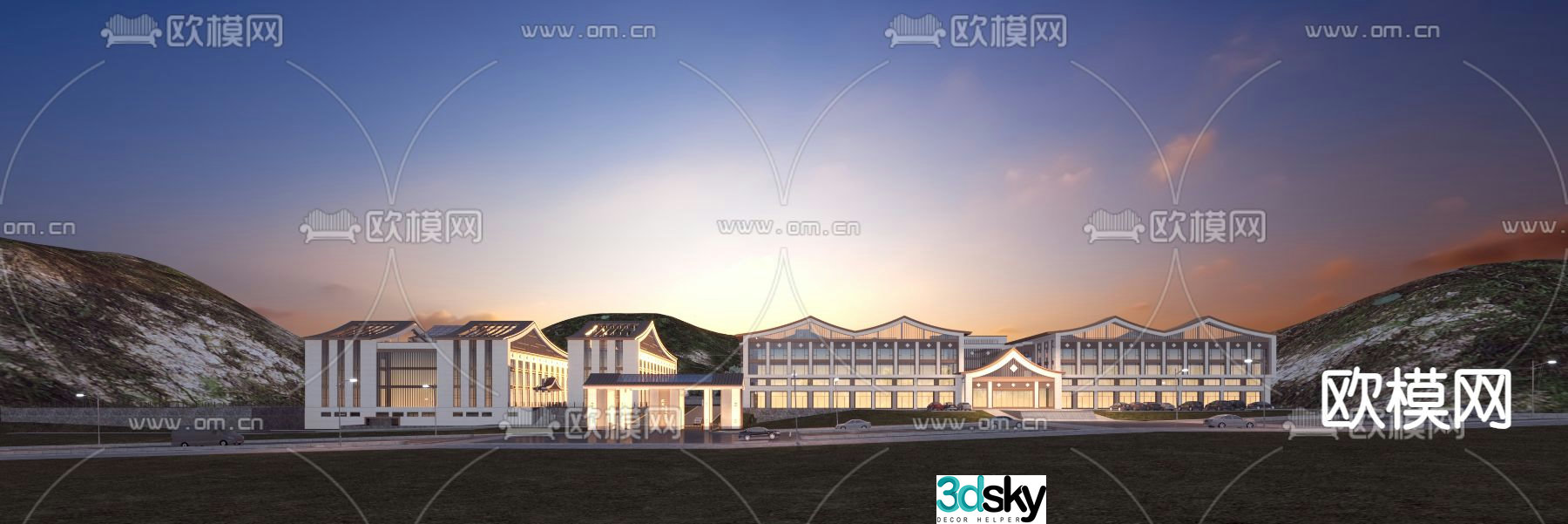 3D model of resort hotel appearance