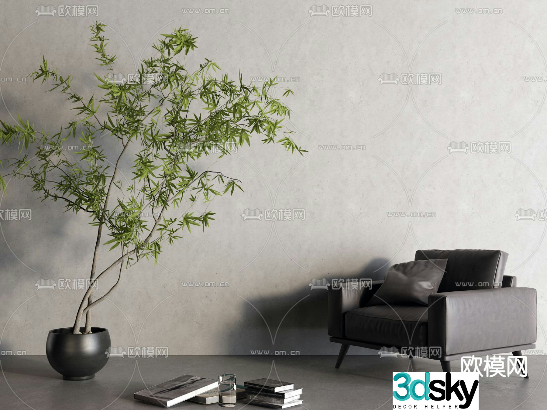 Leather sofa chair leisure chair 3d model