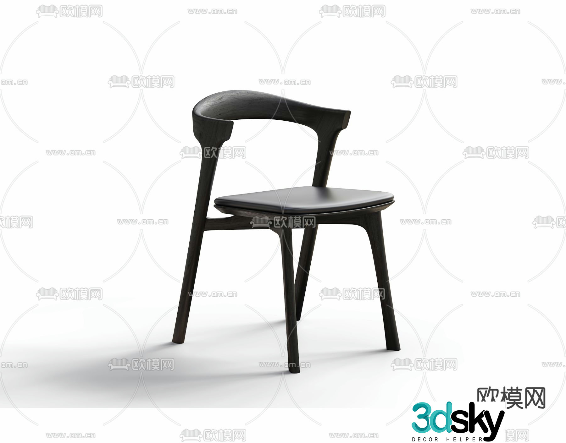 Italian minimalist chair dining chair 3d model