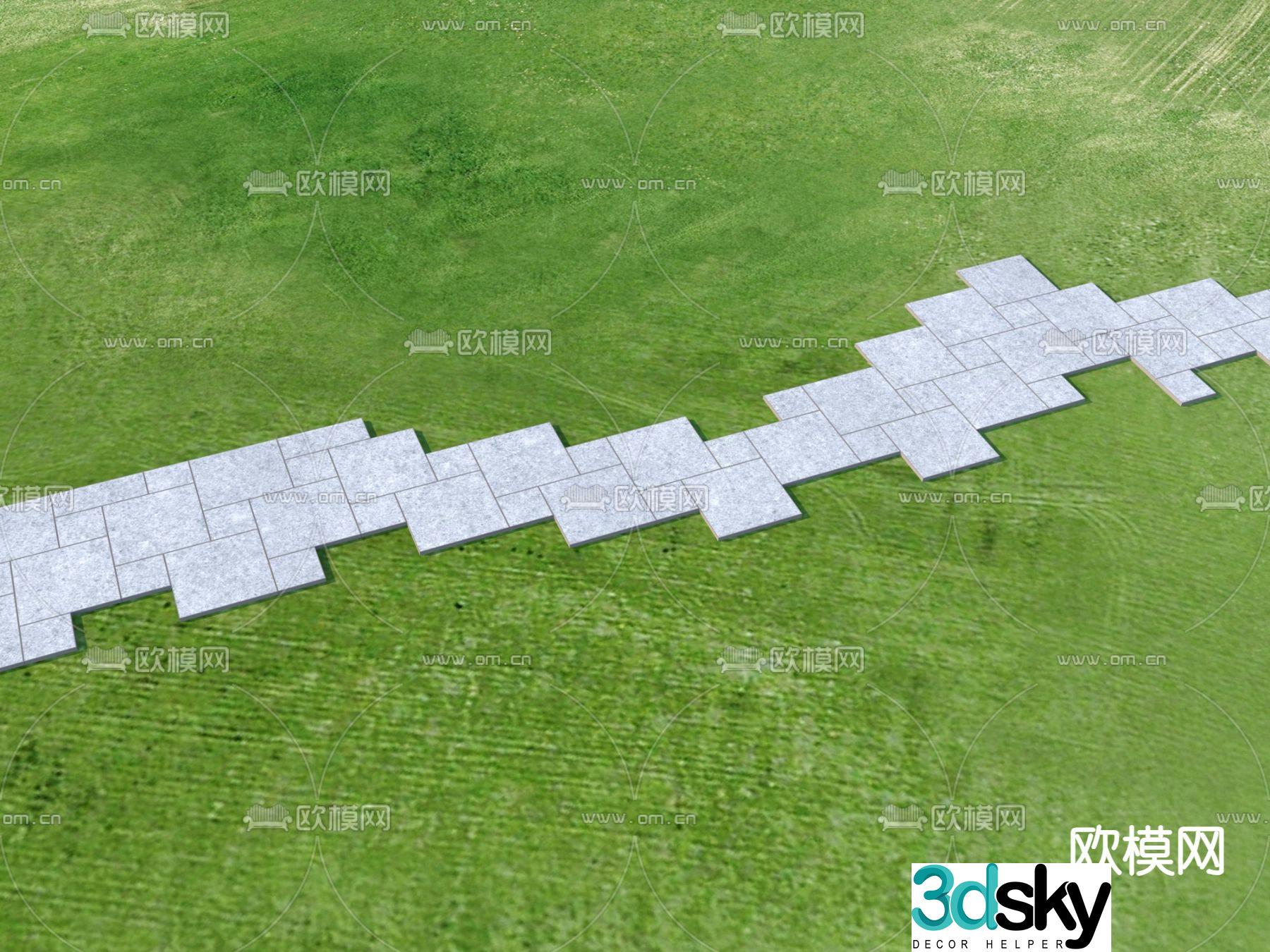 Landscape Garden Road Tingbu Park Tingbu 3D model