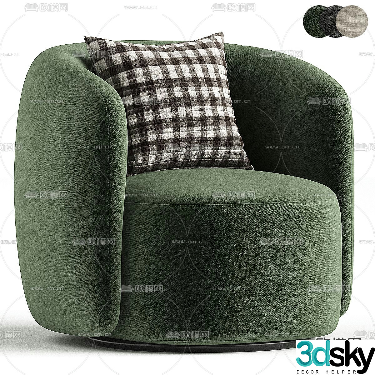 Manik single sofa 3d model