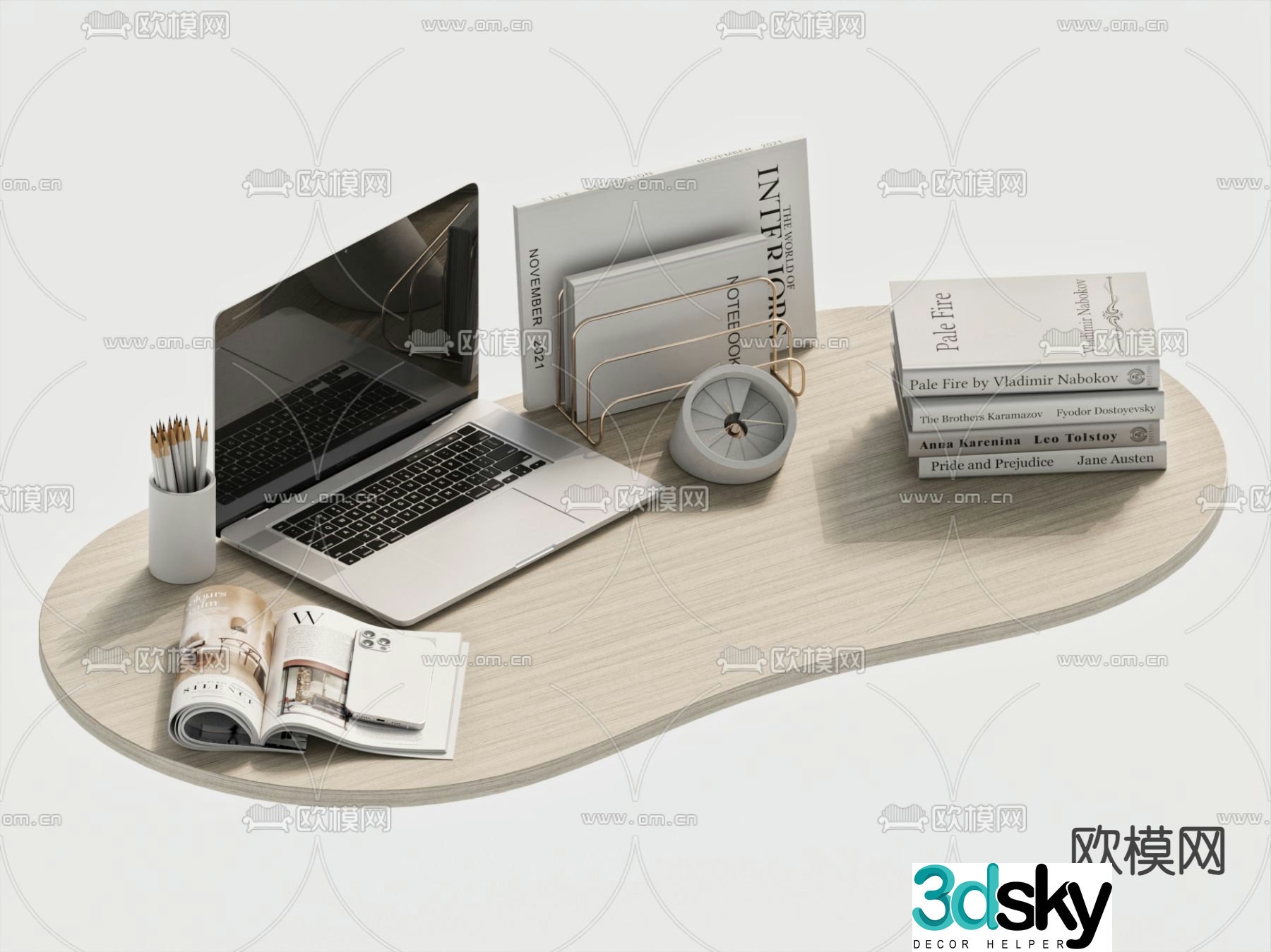 office supplies notebook books books 3d model