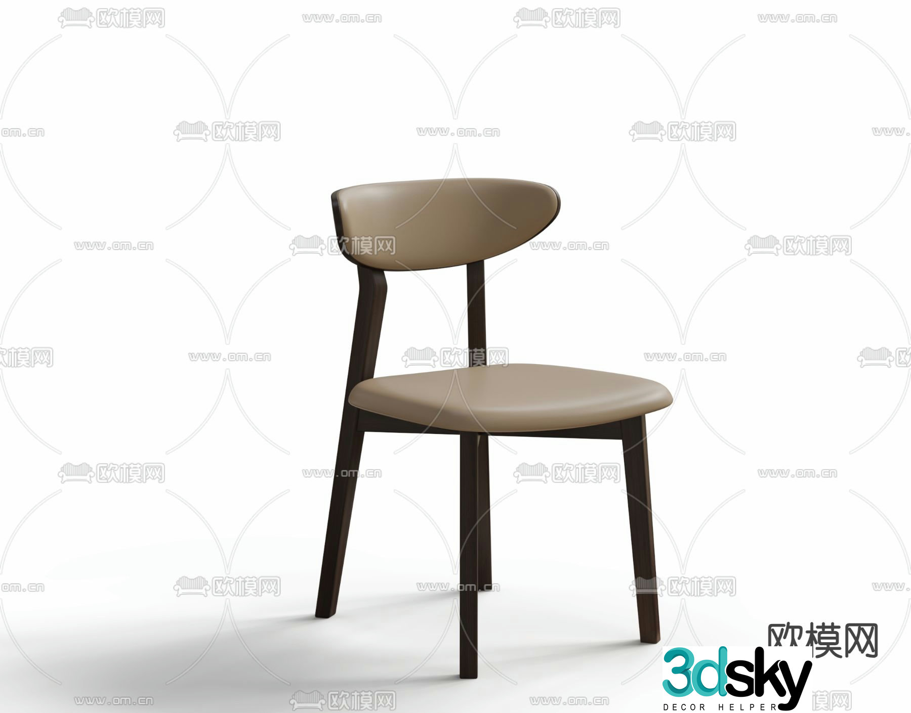 Italian minimalist chair dining chair 3d model