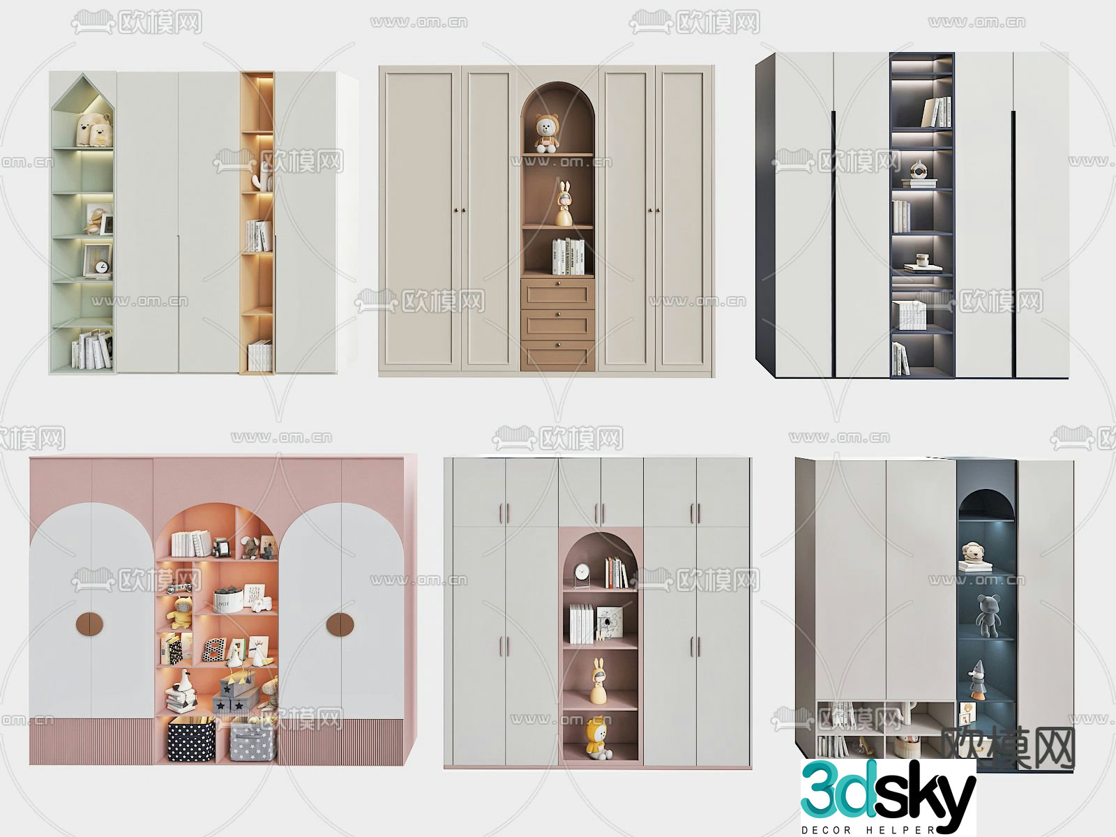 Children’s wardrobe bookcase 3d model