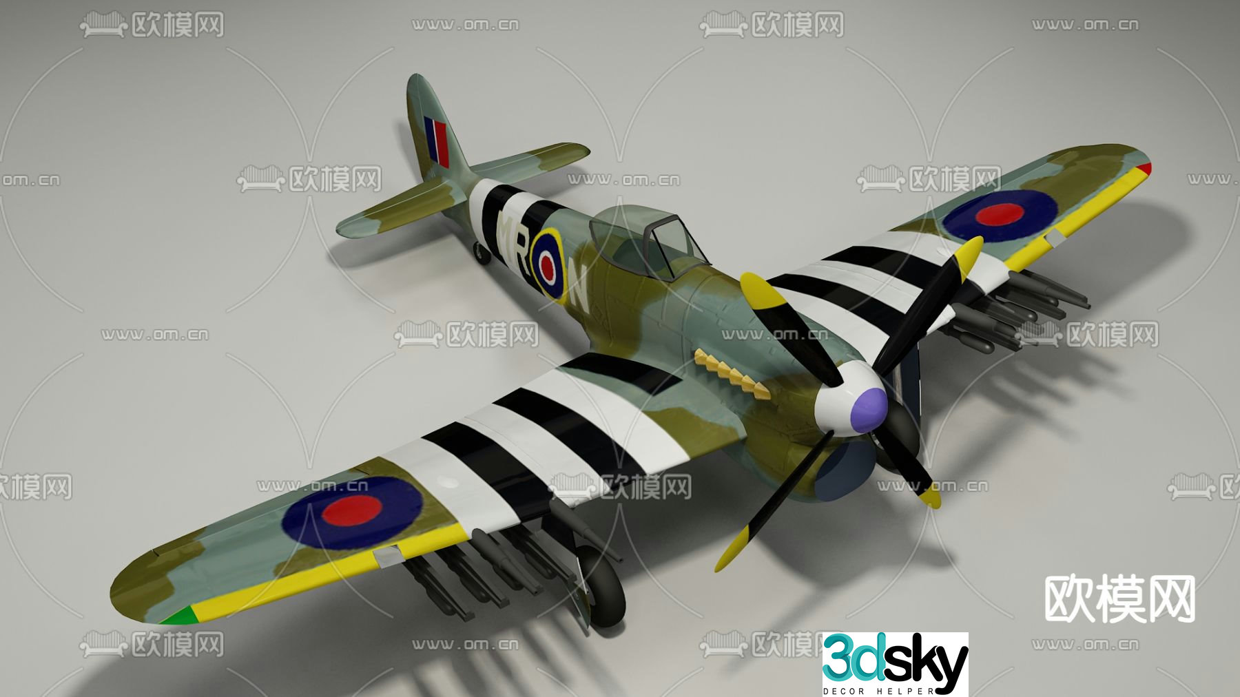 Retro airplane 3d model