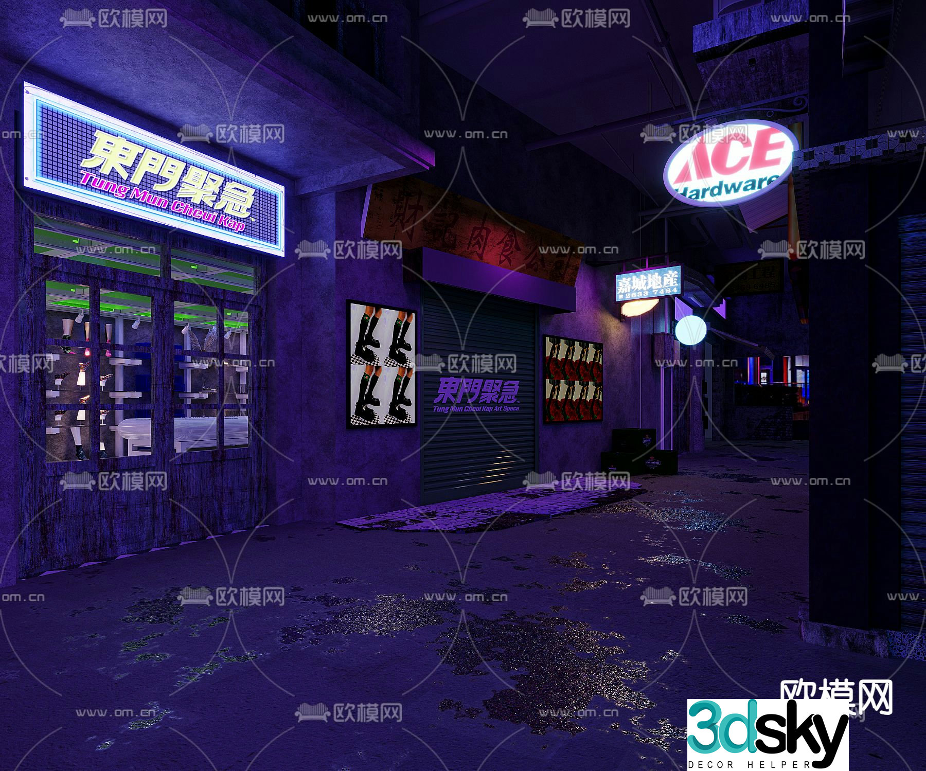 Socks shop front shop facade 3d model