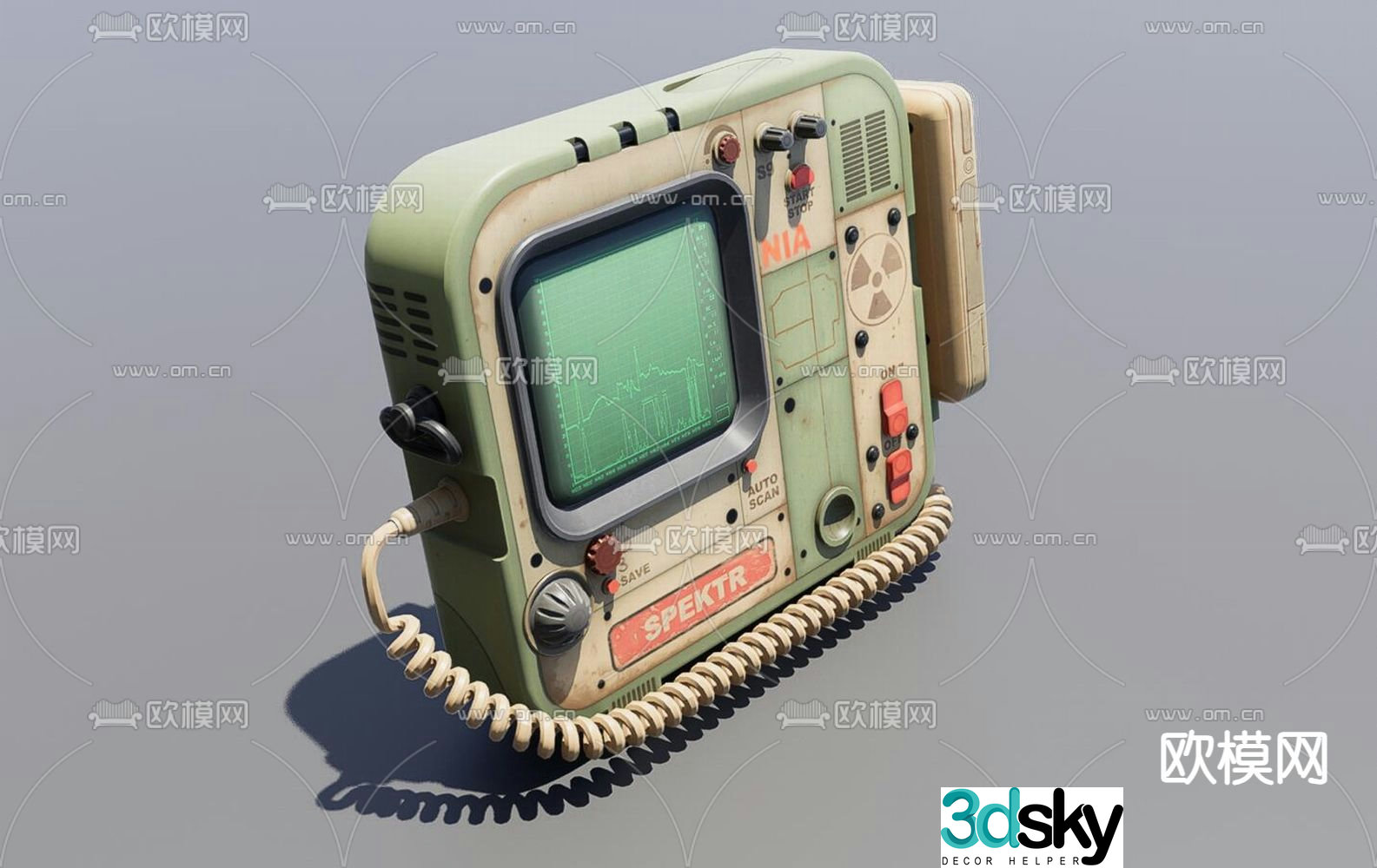 Industrial style military equipment 3D model